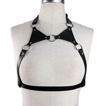 ALRICOL Punk Leather Body Belt Suspenders Lingerie Gothic Garter Belts Party Halloween Body Chain Accessories for Women and Girls