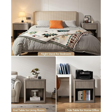 SICOTAS Night Stand Set of 2 Stylish Modern Furniture