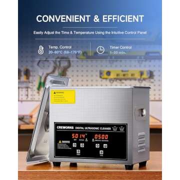 CREWORKS 3L Ultrasonic Cleaner for Sparkling Results