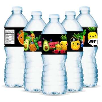 Hey Bear Water Bottle Labels for Kids' Birthday Party Decorations