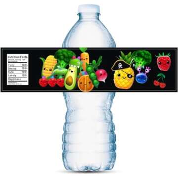 Hey Bear Water Bottle Labels for Kids' Birthday Party Decorations