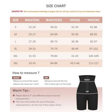 FeelinGirl High Waist Body Shaper Shorts Shapewear for Women Tummy Control Waist Cincher Thigh Slimm...