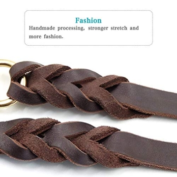 FAIRWIN Leather Dog Leash 6 Ft Braided Heavy Duty Walking