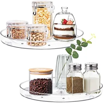 2 Pack Lazy Susan Organizer for Kitchen Storage and Organization