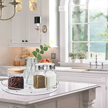 2 Pack Clear Lazy Susan Turntable for Smooth Storage