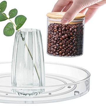 2 Pack Clear Lazy Susan Turntable for Smooth Storage