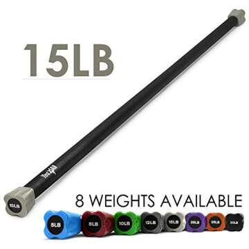 Yes4All Total Body Workout Weighted Pilates Bar, Body Bar For Exercise, Therapy, Aerobics, and Yoga,...