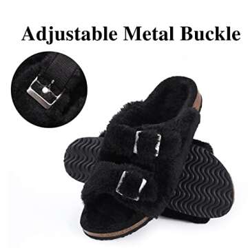 Comfortable KIDMI Women’s Fuzzy Slippers with Support