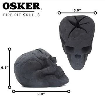 OSKER Fireproof Skull Log for Gas, Wood or Propane Fire