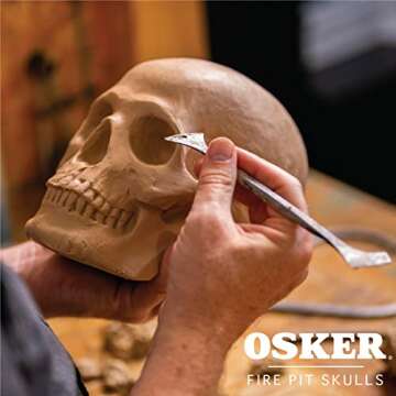OSKER Fireproof Skull Log for Gas, Wood or Propane Fire