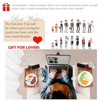 Nnewvante 3 in 1 Couch Arm Tray in Acacia Wood