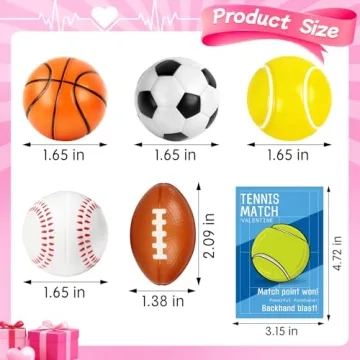 30 Pcs Mini Sport Stress Balls for Kids Valentines Day