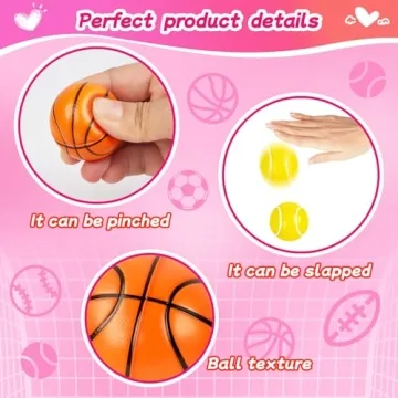 30 Pcs Mini Sport Stress Balls for Kids Valentines Day