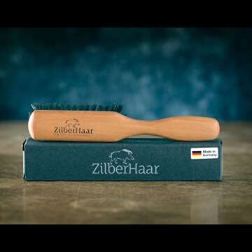 Beard Brush by ZilberHaar - Stiff Boar Bristles for Men's Grooming - Straightens and Promotes Growth - Works with Beard Oil and Balm - For Beard Kits - 6 inches long
