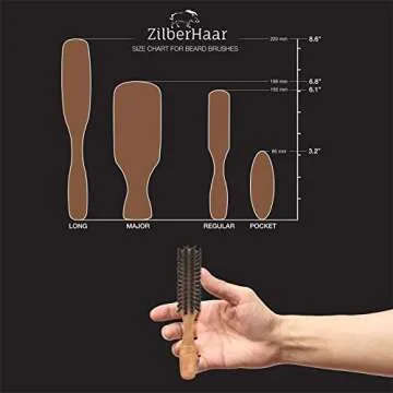 Beard Brush by ZilberHaar - Stiff Boar Bristles for Men's Grooming - Straightens and Promotes Growth - Works with Beard Oil and Balm - For Beard Kits - 6 inches long