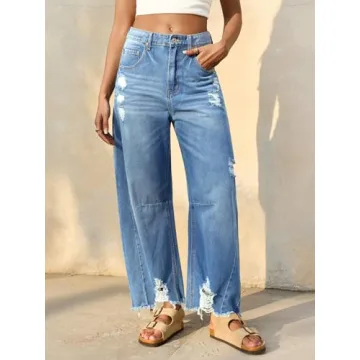 Cicy Bell Women's Baggy Barrel Jeans for Trendy Style