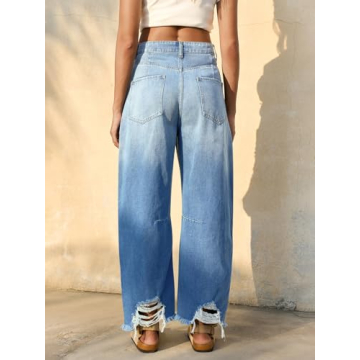Cicy Bell Women's Baggy Barrel Jeans for Trendy Style