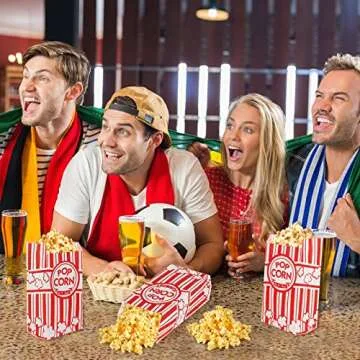 SUPWISER 100 Pcs Vintage Popcorn Bags for Parties