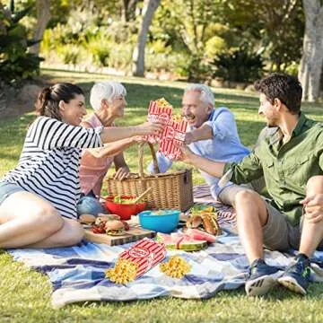 SUPWISER 100 Pcs Vintage Popcorn Bags for Parties