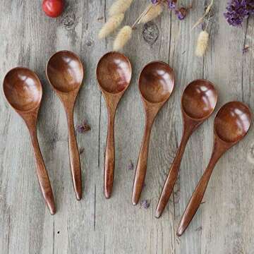 Luxury Wooden Spoon Set, 6-Piece Eco-Friendly Gift for All Cooking Needs