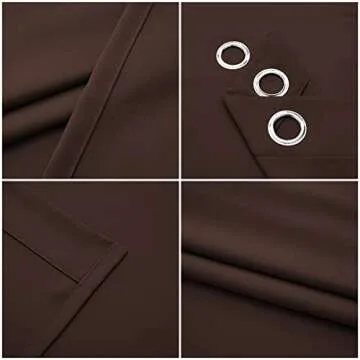 Pickluc Blackout Curtain for Bedroom - Light Blocking, Heat Insulating, Noise Reducing - Thicker Fabric, Extra Fold, 2 Panels, 42Ince Wide and 54 Inch Length, Chocolate Brown