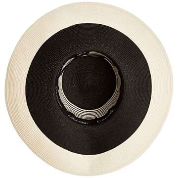 Calvin Klein Women's Colorblock Stripe Sunhat, Black, One Size