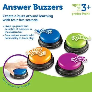 Learning Resources Answer Buzzers - Set of 4 for Fun Learning