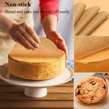 DISSKNIC 200PCS Non-Stick Parchment Paper Rounds 8 Inch
