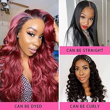 SHUQISH Lace Front Wigs Human Hair Wigs For Black Women Glueless Body Wave 4x4 Lace Closure Wigs Human Hair 150% Density Brazilian Virgin Hair Pre Plucked With Baby Hair Natural Color (22 Inch)