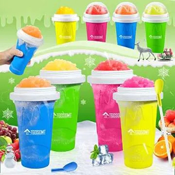 Tgosomt Slushy Cup, TIK TOK Frozen Magic Slushie Maker Cup Squeeze, Cool Fun Stuff Things Gadgets & Great Stocking Stuffers & White Elephant Gifts (Green)
