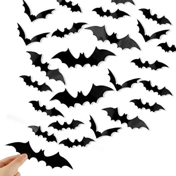 120 Pcs 3D Bat Decor for Spooky Room or Home
