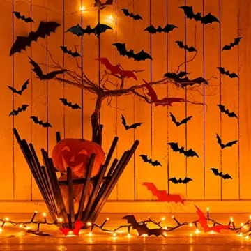 120 Pcs 3D Bat Decor for Spooky Room or Home