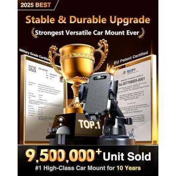 VANMASS [Pro Version] Universal Car Phone Mount [2025 Super Suction Cup] Phone Holder for Car, Cell Phone Car Mount for Windshield Dash Vent Truck Stand for iPhone 16 Pro Max 15 14 13 Samsung Android