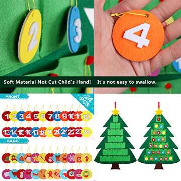 OurWarm Kids Advent Calendar: Felt Christmas Countdown