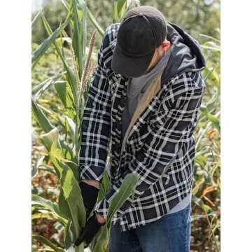 Mr.Stream Men's Hooded Coat Casual Thicken Plaid Jacket