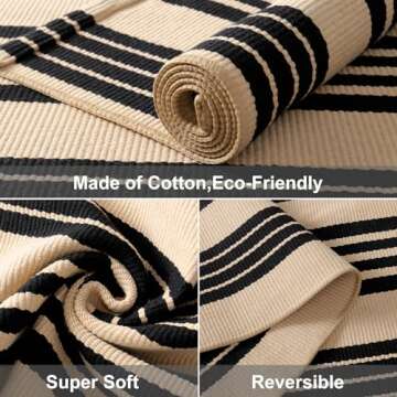 Stylish Black and Tan Striped Outdoor Rug for Every Entryway
