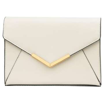 KKXIU Women Elegant Faux Leather Evening Envelope Clutch Purse Foldover Bags for Party Wedding Prom