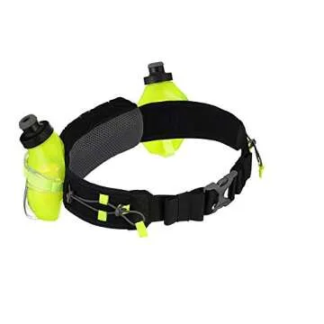 Nathan Hydration Insulated Running Belt Trail Mix Plus - Adjustable Running Belt – TrailMix Includes 2 Insulated Bottles/Flask – with Storage Pockets. Fits Most iPhones (One Size, Black)