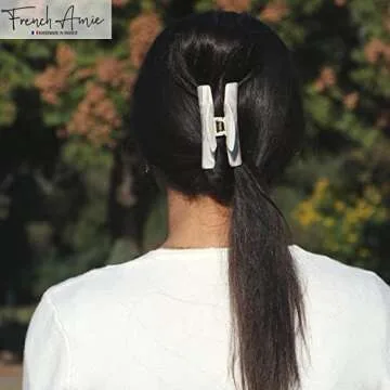 French Amie Chic Ivory Handmade Hair Claw Clip for Women