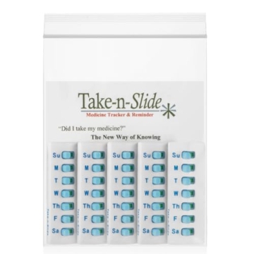 Take-n-Slide: 5 Pack Medication Tracker and Reminder