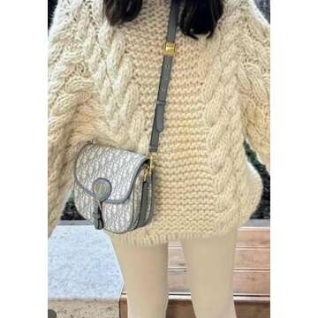 LETSVDO Women's Oversized Cable Knit Sweater Long Sleeve Crewneck Baggy Slouchy Chunky Pullover Sweaters Beige