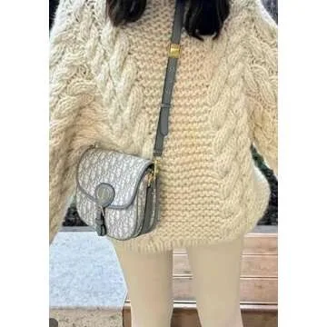 LETSVDO Women's Oversized Cable Knit Sweater Long Sleeve Crewneck Baggy Slouchy Chunky Pullover Sweaters Beige