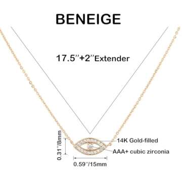 Stylish BENEIGE Gold Evil Eye Necklace for Women