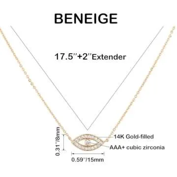 Stylish BENEIGE Gold Evil Eye Necklace for Women