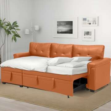 Naomi Home Transform Any Space: Sleeper Sectional Sofa with Convertible Sofa Bed & Inviting Chaise. ...