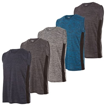 Essential Elements Boys Active Shirt - Quick-Dry Athletic Workout Training Stretch Crew Neck Muscle ...