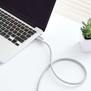 Amazon Basics 10.2 Gbps High-Speed 4K HDMI Cable with Braided Cord, 10-Foot, Light Grey