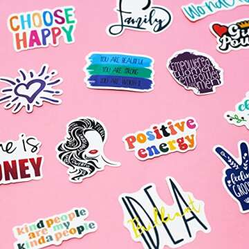 100 PCS Inspirational Quote Stickers,Motivational Stickers for Adults Teens Students,Inspirational Stickers for Vision Board Journaling Scrapbooking Water Bottles