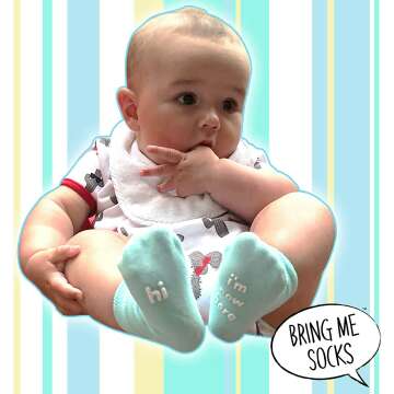 Cute Baby Socks Gift Set with Funny Quotes - 4 Pairs