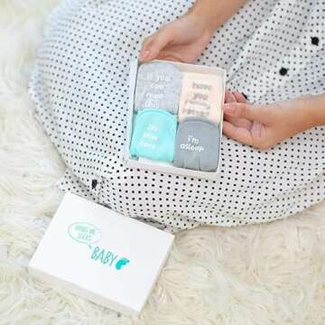 Cute Baby Socks Gift Set with Funny Quotes - 4 Pairs